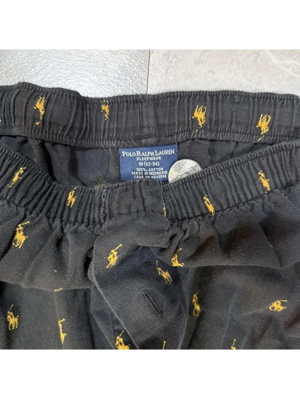 Polo Ralph Lauren Sleepwear Black Allover Pony Pajama Pants M